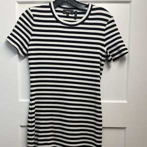 Theory short sleeved navy striped t-shirt dress in P.